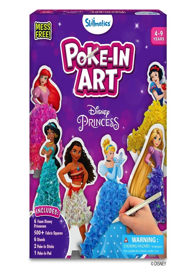 Skillmatics Poke-in Art - Disney Princess, Mess-Free Fun for Kids, DIY Craft Kits, Creative Activity, Gifts for Girls Ages 4, 5, 6, 7, 8, 9, Includes Cinderella, Ariel, Moana, Rapunzel & More - Image 1